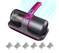 FULNES Household High-Frequency Strong Mite Removal Instrument, Bed Vacuum Cleaner with UV Light, Handheld Vacuum Cleaner, Double Beat Cordless, for Mattresses Carpets Bed Sheets Sofa