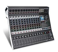 FULODE Mixer audio da studio Bluetooth a 12 canali 99 bit DSP processore digitale w/USB MP3 per ingresso registrazione PC, jack microfono XLR, alimentazione 48 V, per mixer DJ professionisti e