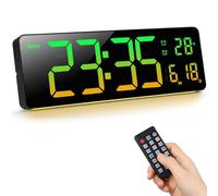 Fuloon Orologio da Parete Digitale, 16" Grande Display LED Orologio Sveglia Digital con Telecomando, Dimmer Automatico, 8 Luci Notturne di Colore, 24/12 H, Data per Soggiorno Cucina Garage Ufficio