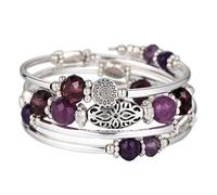 FULU AUTUMN Bracciale in Perle d'Argento per Donne Bracciale Avvolgente in Pietra Multistrato Un Regalo di Gioielleria Fantasia per la Mamma il Giorno del Ringraziamento - Scatola Regalo, One Size