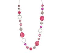 FULU AUTUMN Collana di perle lunga in argento - Collana boheme con cristalli e perle in pietra naturale, gioielli fantasia, idea regalo per la festa della mamma, 88 cm, Argento, Nessuna pietra