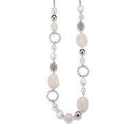 FULU AUTUMN Collana di perle lunga in argento - Collana boheme con cristalli e perle in pietra naturale, gioielli fantasia, idea regalo per la festa della mamma, 88 cm, Pietra Cristallo, Senza Gemme