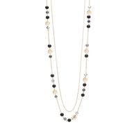 FULU AUTUMN Collana Donna in Oro Lunga con Perle di Pietra Naturale a Doppio Giro Idea Regalo Compleanno Gioielli Fantasia per Mamma, Pietra, Senza Gemme