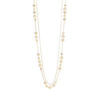 FULU AUTUMN Collana lunga da donna dorata, a doppio strato, con perle in pietra naturale, elegante collana alla moda, regalo per la festa della mamma, normale, Pietra, Non pietra preziosa