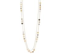 FULU AUTUMN Collana lunga da donna dorata, a doppio strato, con perle in pietra naturale, elegante collana alla moda, regalo per la festa della mamma, normale, Pietra, Non pietra preziosa