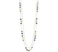 FULU AUTUMN Collana lunga da donna dorata, a doppio strato, con perle in pietra naturale, elegante collana alla moda, regalo per la festa della mamma, normale, Pietra, Non pietra preziosa