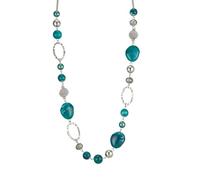FULU AUTUMN Collana Lunga di Perle in Argento - Collana Boheme Lunga con Perle di Cristallo e di Pietra Gioielli Fantasiosi - Bella Idea di Regalo per la Festa della Mamma, Pietra Cristallo, Nessuna