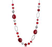 FULU AUTUMN Collana Lunga di Perle in Argento - Collana Boheme Lunga con Perle di Cristallo e di Pietra Gioielli Fantasiosi - Bella Idea di Regalo per la Festa della Mamma, Pietra Cristallo, Nessuna