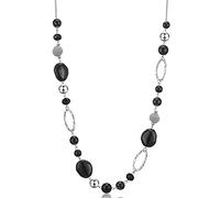 FULU AUTUMN Collana lunga di perle in argento - Collana lunga boheme con perle di cristallo e pietra gioielli fantasia, idea regalo per la festa della mamma, Pietra Cristallo, Nessuna pietra preziosa