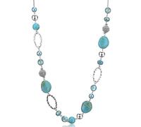 FULU AUTUMN Collana lunga di perle in argento - Collana lunga boheme con perle di cristallo e pietra gioielli fantasia, idea regalo per la festa della mamma, Pietra Cristallo, Nessuna pietra preziosa