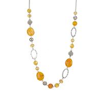 FULU AUTUMN Collana lunga di perle in argento - Collana lunga boheme con perle di cristallo e pietra gioielli fantasia, idea regalo per la festa della mamma