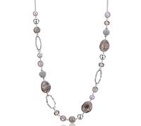 FULU AUTUMN Collana lunga di perle in argento - Collana lunga boheme con perle di cristallo e pietra gioielli fantasia, idea regalo per la festa della mamma, Pietra Cristallo, Nessuna pietra preziosa