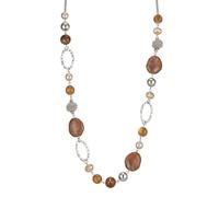 FULU AUTUMN Collana lunga di perle in argento - Collana lunga boheme con perle di cristallo e pietra gioielli fantasia, idea regalo per la festa della mamma, Pietra Cristallo, Nessuna pietra preziosa
