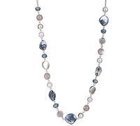 FULU AUTUMN Collana lunga di perle in pietra per le donne collana a catena in argento con cristalli di conchiglia gioielli di moda regalo di Natale per la mamma, Long, Perla Cristallo, Perla