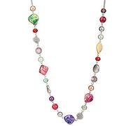 FULU AUTUMN Collana lunga di perle in pietra per le donne collana a catena in argento con cristalli di conchiglia gioielli di moda regalo di Natale per la mamma, Perla Cristallo, Perla