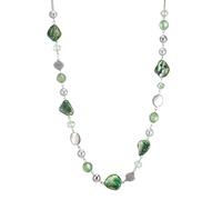 FULU AUTUMN Collana lunga di perle in pietra per le donne collana a catena in argento con cristalli di conchiglia gioielli di moda regalo di Natale per la mamma, 90cm, Perla Cristallo, Perla