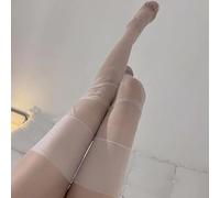 FULUJIDI Calze Alte alla Coscia A Forma di Piede Nylon Non Elastico Trasparente Ultra Sottile sopra Il Ginocchio Calze Lunghe per Giarrettiere 110 Cm Bianco