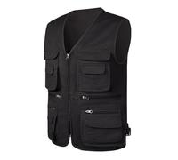 FULUJIDI Gilet Vest Gilet da Uomo da Pesca per Fotografia Multitasche Grande 4XL Nero