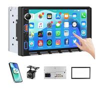 Fuluku 2 DIN Autoradio MirrorLink, 7 Pollici Schermo Tattile Stereo Auto con Bluetooth/FM/AUX/TF/Telecamera Posteriore/SWC