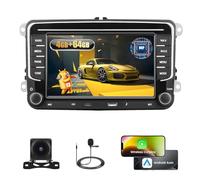 Fuluku 4+64G Android Autoradio per VW Golf 5 6 Polo Tiguan Passat Touran Caddy T5 Trasporter Skoda Wireless Carpaly&Android Auto, 7'' IPS Schermo Radio USB/Type-C/Bluetooth 5.0/GPS/Rear View Camera/FM