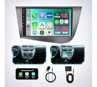 Fuluku 4+64GB Autoradio Android 15 per Seat Leon 2005-2012 Touch Screen 9" | Stereo auto con Wireless Carplay Android Auto, Radio Bluetooth, GPS, Telecamera Posteriore/FM/RDS/EQ/WiFi/SWC/UI