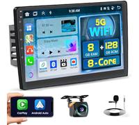 Fuluku 8 Core 6+128G Android 2 Din Autoradio Senza Fili Carplay Android Auto Mirror Link, 9" IPS Schermo Tattile Stereo Radio 2 Din Bluetooth/GPS/Telecamera di Backup/FM/WiFi/SWC/32EQ/DSP