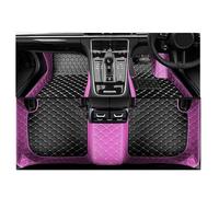 FULUSIC Tappetini Abitacolo per SsangYong per Stavic 2008-2014 Tappetino in Pelle per Interni Auto Tappetino Protettivo Accessori per Auto Auto Moquette(Black withpurple,RHD)