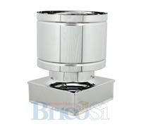 Fumaiolo fisso antivento inox quadrato cm. 32x32 -