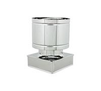 Fumaiolo a Botte Fisso Antivento Inox Quadrato 37x37