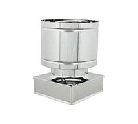 Fumaiolo a botte inox base quadra (220x220mm)