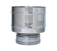 Fumaiolo a Botte Inox Doppia Parete Ø 10/15 cm con Disco Antipioggia
