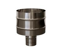 Fumaiolo a Botte Tondo in Acciaio Inox con Disco Antipioggia (Diametro 10 cm)