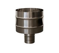 Fumaiolo a Botte Tondo Inox Ø 25 cm con Disco Antipioggia