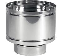 Fumaiolo a cappello Antivento A Botte in Acciaio Inox AISI 304. Terminale della canna fumaria con disco anti-pioggia (Ø CM 8)