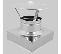 FUMAIOLO A CAPPELLO CINESE QUADRO 370x370 mm Tubi Raccordi Inox Monoparete