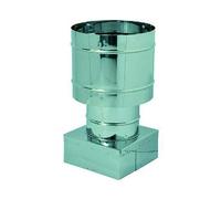 FUMAIOLO A CAPPELLO QUADRO 'ANTIVENTO' IN ACCIAIO INOX cm 42 x 42