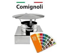 Fumaiolo/Cappello/Comignolo/Terminale Antipioggia BASE QUADRATA mod. Cinese. CE