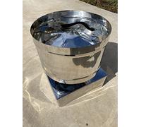 Fumaiolo, comignolo, antivento a botte base quadra Inox (27x27cm)