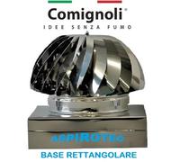 Fumaiolo Comignolo ASPIRANTE Eolico Rotante Base Rettangolare c/2Cuscinetti. CE