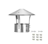 Fumaiolo Comignolo Canna Fumaria Camino Cappello, Terminale Canna Fumaria Antivento E Antipioggia, Cappello Uscita Fumi Antipioggia Base Tonda, Cappa In Acciaio Inox(160 mm(6.299 in))
