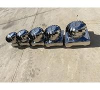 Fumaiolo Comignolo Canna Fumaria Camino Cappello Testa Girevole Base Quadrata In Acciaio Inox attacco maschio (CM 42 X 42)