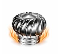 Fumaiolo Comignolo Cappello Girevole Eolico 100 160 300 450 600 800 1000 mm | Terminale per Canna, Migliora il Tiraggio del Camino, Copertura Rotante Antivento per Stufa e Ventilazione(160 mm)