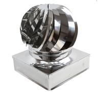 FUMAIOLO COMIGNOLO GIREVOLE TURBO ACCIAIO INOX BASE QUADRATA PER CANNA FUMARIA