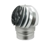 Fumaiolo comignolo girevole zincato base tonda con attacco femmina