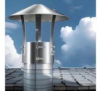 Fumaiolo Comignolo In Acciaio Inox 201, Cappa Per Camino A Cono Copertura Del Tetto Esterno，Anti-uccelli Ventilazione，Antipioggia Per Condotti Di Stufe E Caminetti 100mm(130mm/5.1in)