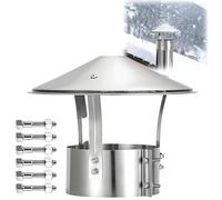 Fumaiolo Comignolo in Acciaio Inox 201, Terminale Canna Fumaria Camino Cappello Testa, Comignolo Antipioggia, per Scarico Fumi ø 75 90 100 110 125 150 160 180 200 mm(160mm/6.3in)