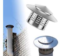 Fumaiolo Comignolo in acciaio inox 304 Tappo di Sfiato per Tetto Comignolo Antipioggia Terminale Canna Fumaria Cappello Scarico for Esterni 75mm-300mm(75mm/2.95in)