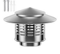Fumaiolo Comignolo in acciaio inox 304, Terminale Canna Fumaria Camino Cappello Testa, Tappo di Sfiato per Tetto, Anti-uccelli Ventilazione(75mm/3")