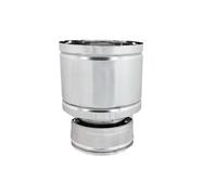 Fumaiolo da 100-150mm tipo botte inox AISI 304 base tonda doppia parete