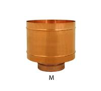 Fumaiolo da 130mm terminale tipo botte 4 venti di rame base tonda M maschio